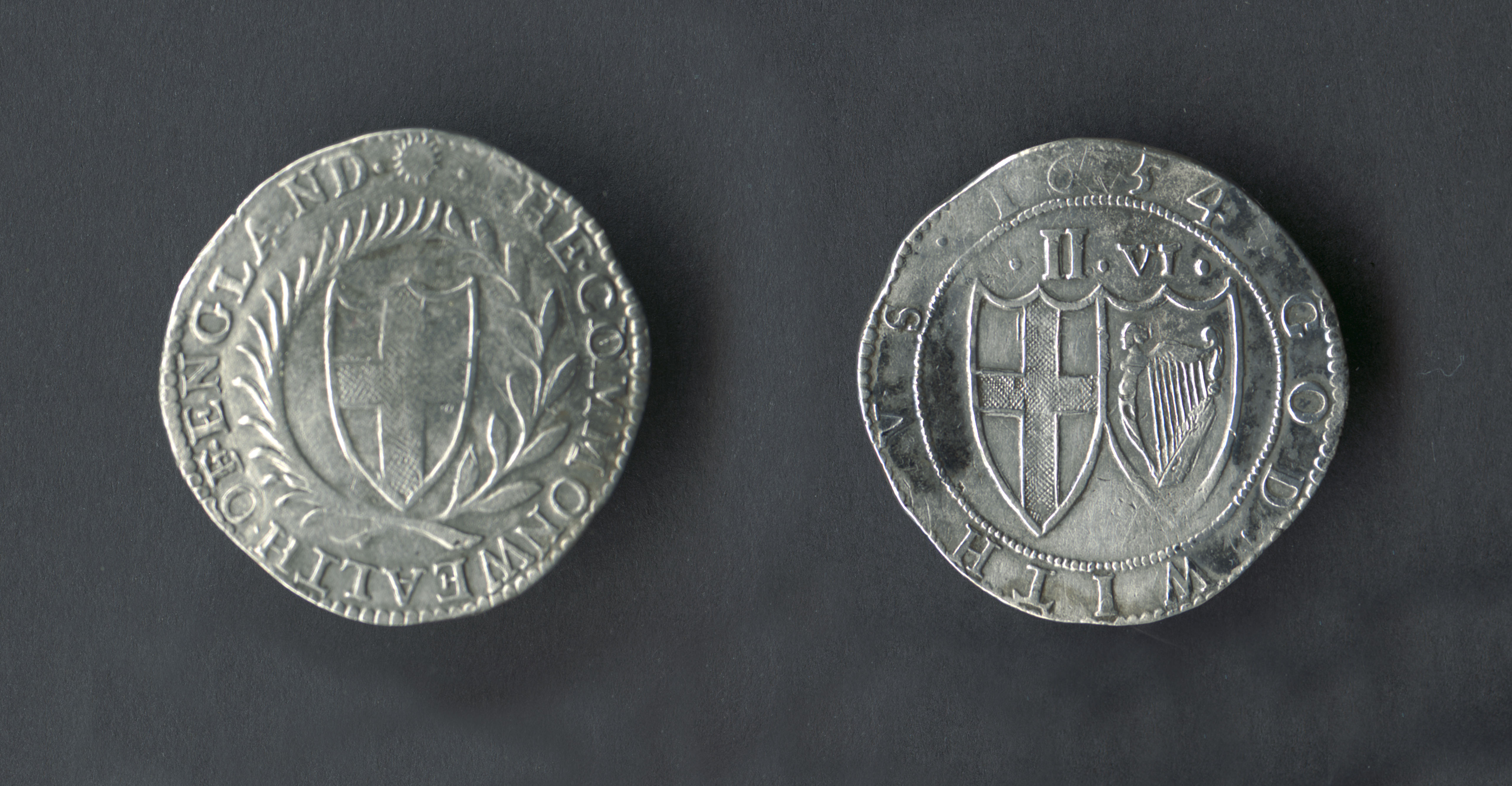 Silver half-crown, 1656. thumbnail
